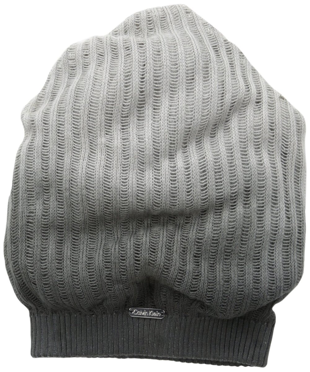 4624 Ladder Stitch Dip Dye Beanie Hat, Grey, One Size